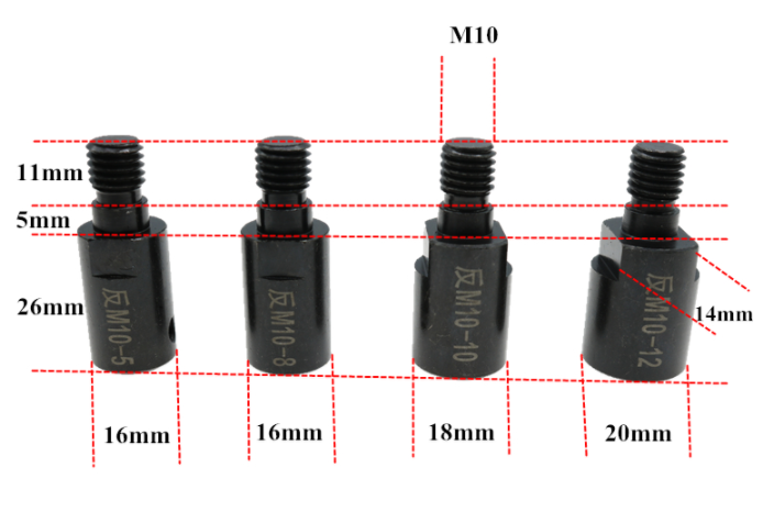 Drillpro 5/8/10/12mm Shank M10 Arbor Mandrel Cutting Tool Accessoriess Reverse Thread for Angle Grinder Drill Adapter Drillpro 5/8/10/12mm Shank M10 Arbor Mandrel Cutting Tool Accessoriess Reverse Thread for Angle Grinder Drill Adapter