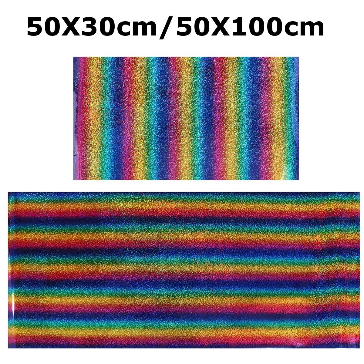 30/100cm Heat Transfer Vinyl Iron-on PU T-Shirt Garment Textile Press Film Rainbow