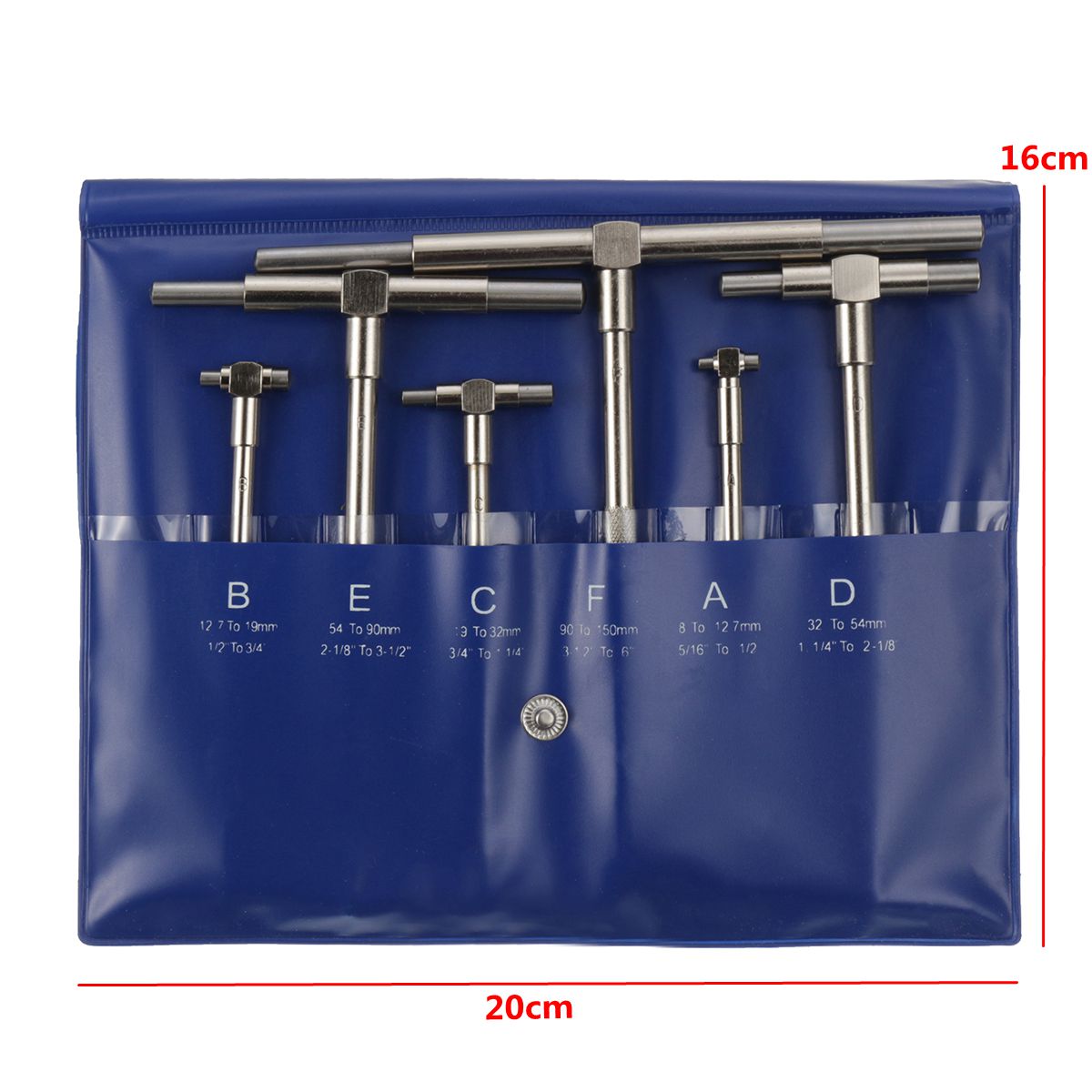 6Pcs Set 5/16- 6inch Precision Telescopic Gage Micrometer Bore Measurement Ruler Tool