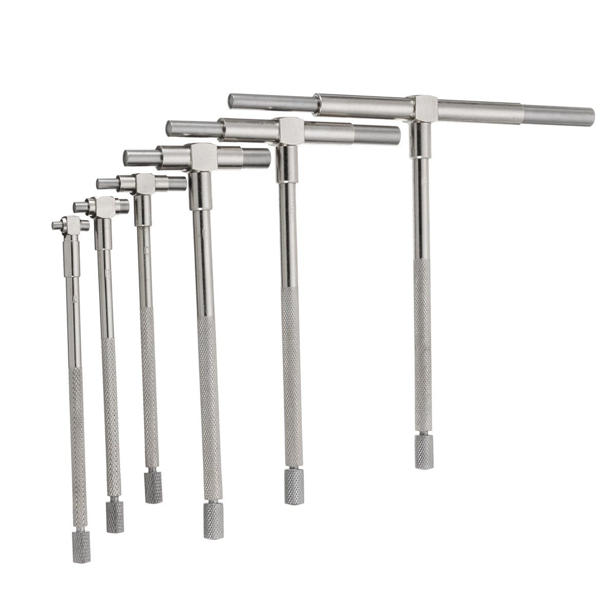 6Pcs Set 5/16- 6inch Precision Telescopic Gage Micrometer Bore Measurement Ruler Tool