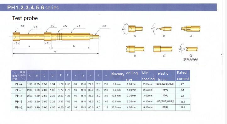 50PCS PH-6A 4.5mm Spring Test Probe Pogo Pin 40mm