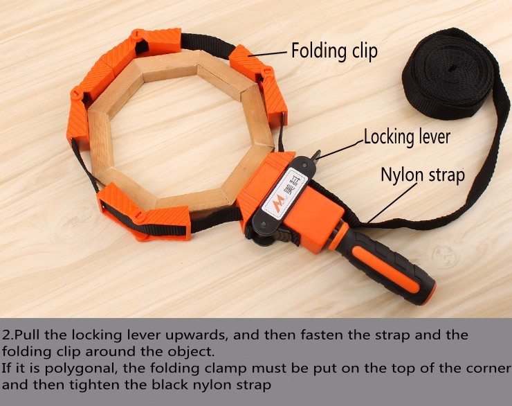 MYTEC Multifunction Belt Clamping Tools Woodworking Quick Adjustable Band Clamp Polygonal Clip 90 Degrees