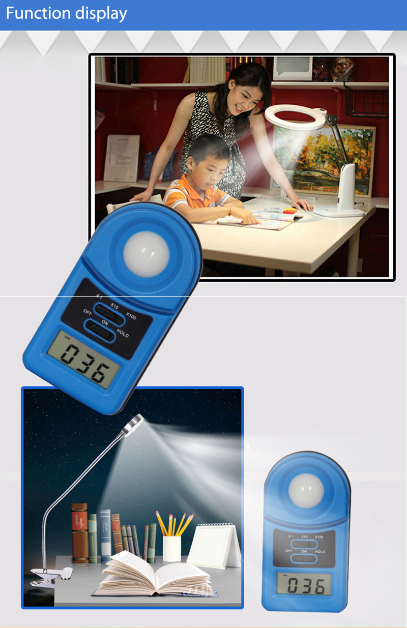 WHDZ LX1010A Digital 200,000 Lux Meter Illuminometer Photometer Lux Meter Light Meter Mini Pocket Size