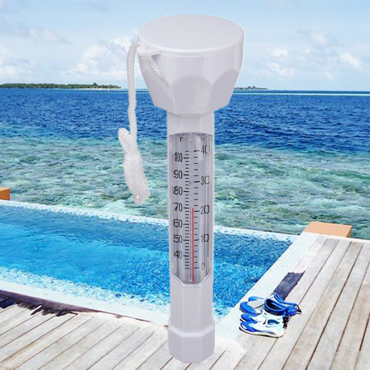 White Floating Water Swimming Pool Bath Spa Hot Tub Temperature Thermometer ??/?H