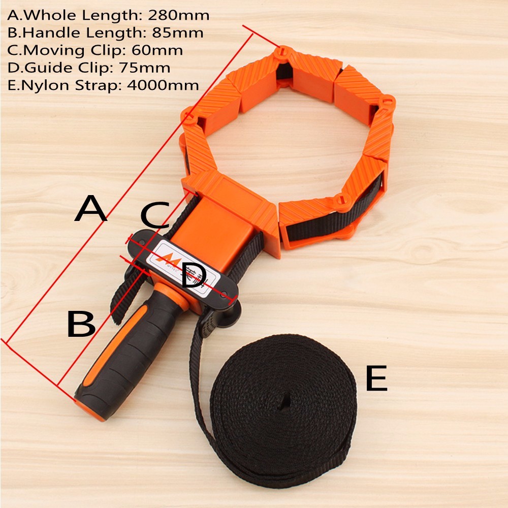 MYTEC Multifunction Belt Clamping Tools Woodworking Quick Adjustable Band Clamp Polygonal Clip 90 Degrees