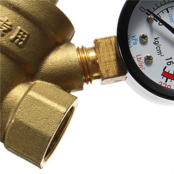 DN15 1/2' Inch Brass Water Pressure Reducing Regulator Reducer & Gauge Adjustable