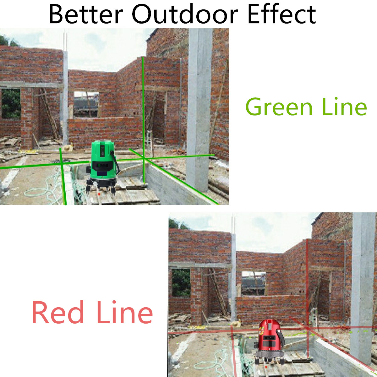 Green 2 Line 2 Points Laser Level 360 Rotary Laser Line Self Leveling with Tripod