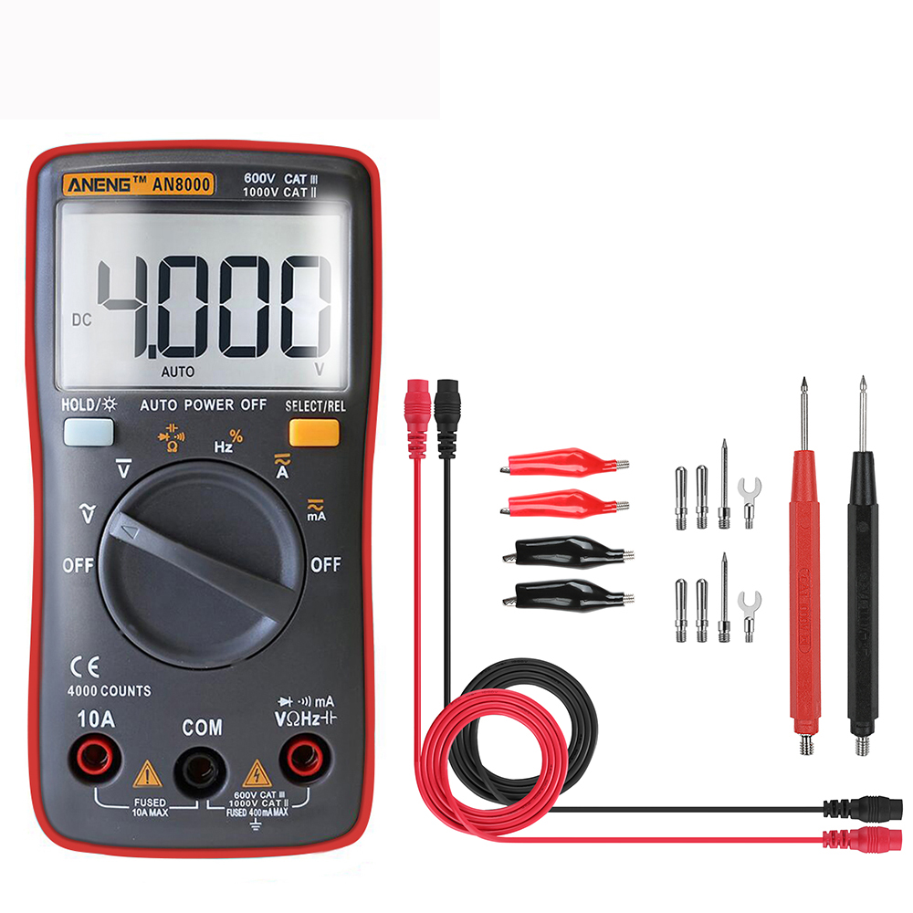 AN8000 Digital Multimeter Voltmeter Ammeter Ohmmeter Volt AC DC Ohm Tester Meter