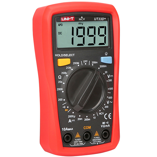 UNI-T UT33D+ Digital NVC Multimeter Voltage Current Resistance Tester Buzzer LCD Backlight