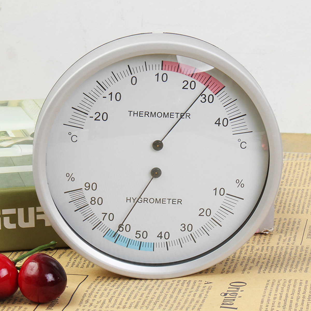 Two In One Wall Hanging Barometer Weather Thermometer Hygrometer Home 132mm