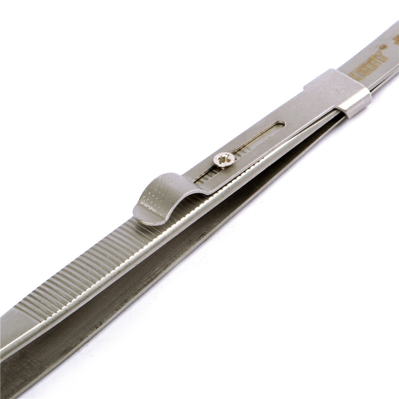 JAKEMY JM-T9-11 165mm Adjustable Tweezers Anti-static Stainless Steel Tweezers Straight Pointed Tip 