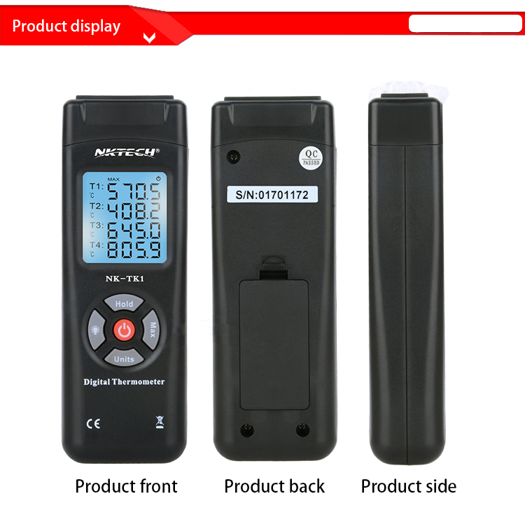 NK-TK1 4 Channel Digital Thermometer Temperature Meter Handheld Thermometer K Type Thermocouple Sensor for Industury Instrument