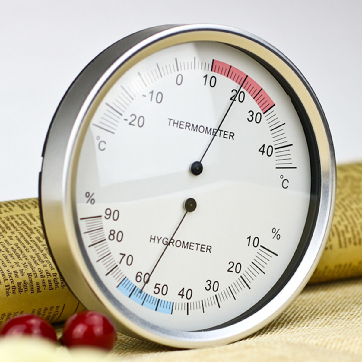 Two In One Wall Hanging Barometer Weather Thermometer Hygrometer Home 132mm