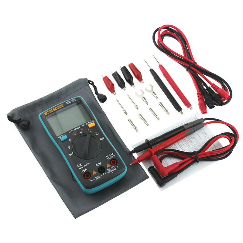 ANENG AN8000 Red Digital Multimeter Voltmeter Ammeter Ohmmeter Volt AC DC Ohm Tester Meter + Test Lead Set