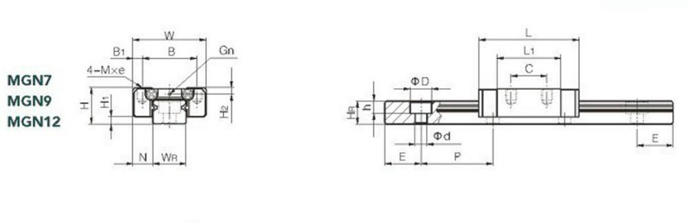 Machifit 300mm MGN9 Linear Guide With 2pcs MGN9C Linear Rail Block CNC Tool