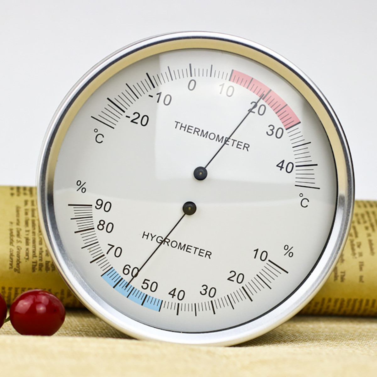 Two In One Wall Hanging Barometer Weather Thermometer Hygrometer Home 132mm