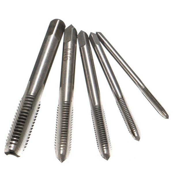 Doersupp 5pcs M3-M8 HSS Spiral Point Machine Screw Plug Tap Metric Straight Flute Thread Hand Tool
