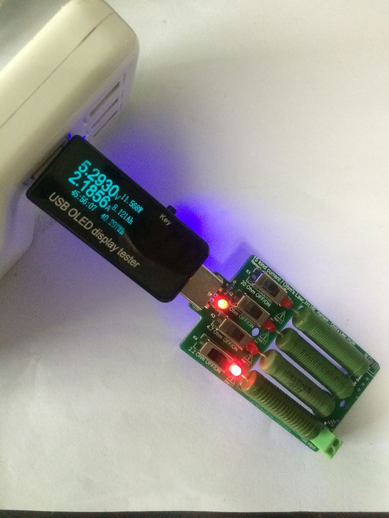 Adjustable 15 Kind Current USB Load Resistor Electronic Discharge Resistance Capacity Tester DC Voltmeter Energy Voltage Ammeter