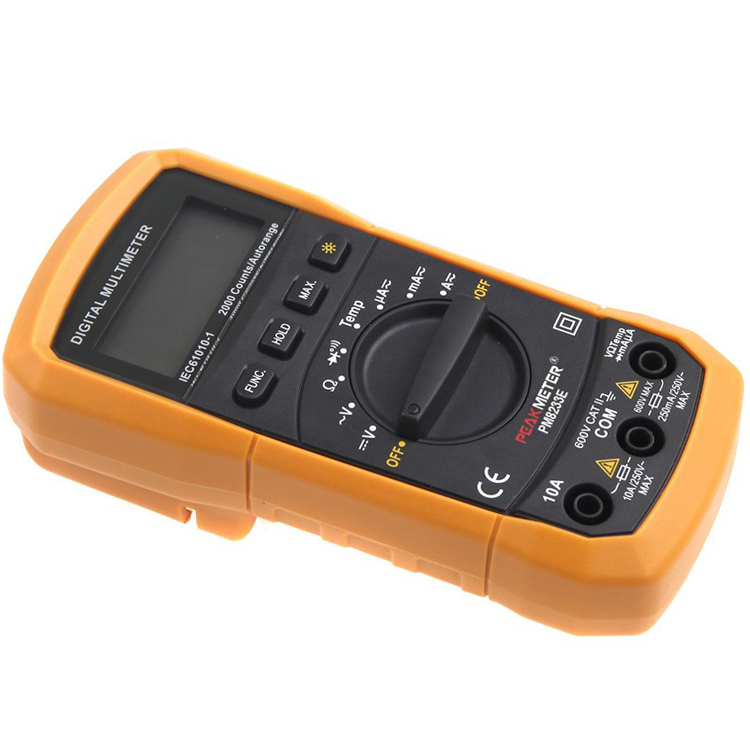 PEAKMETER MS8233E LCD Digital Auto Range Multimeter AC DC Ammeter Voltage Diode Continuity Tester 