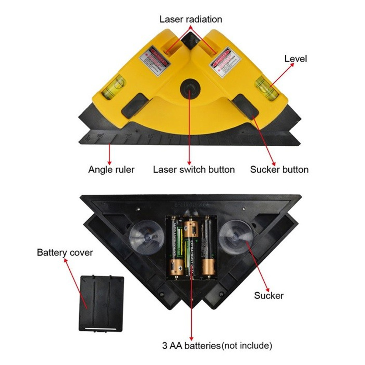 Right Angle 90 Degree Vertical Horizontal Laser Line Projection Square Level