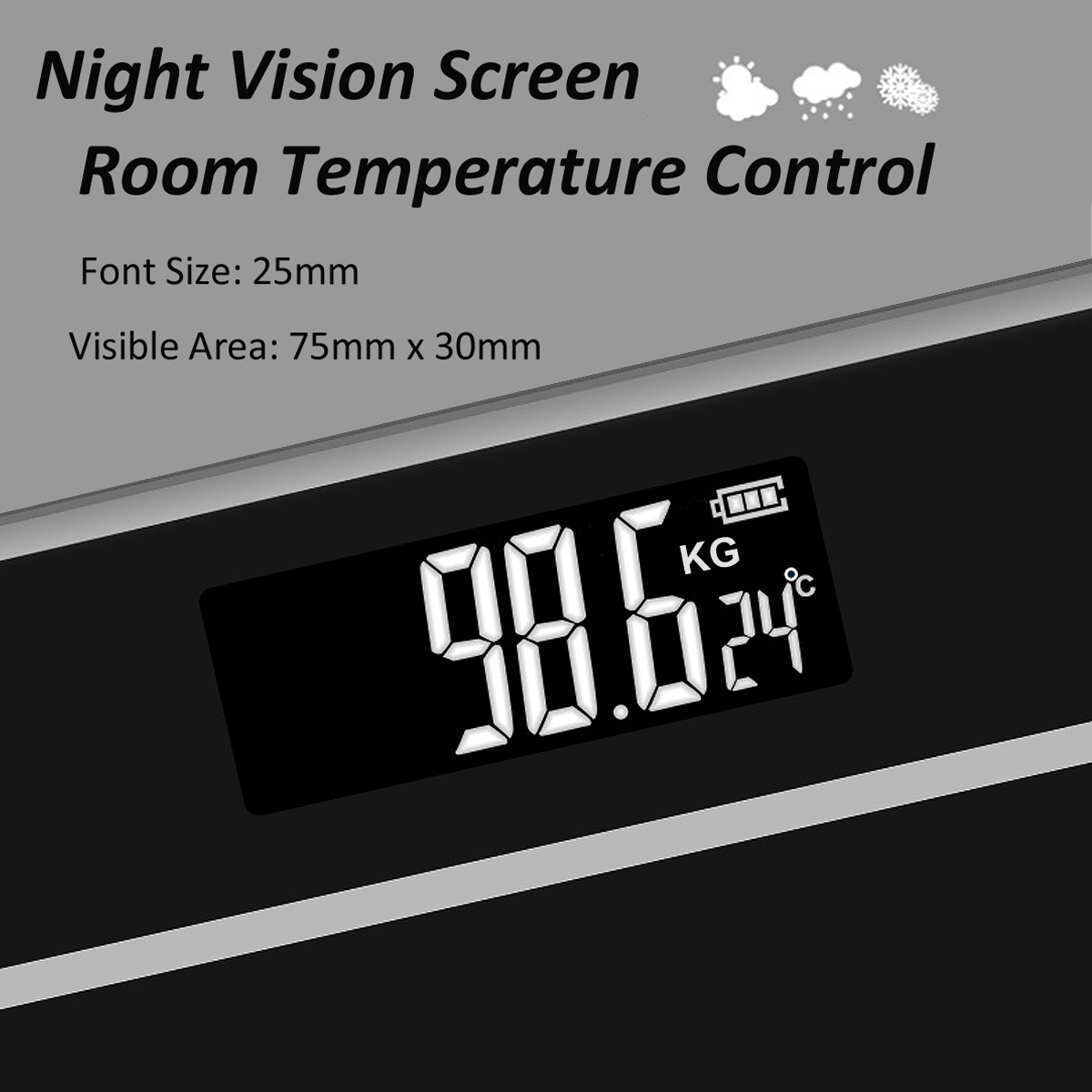 LCD Electronic Digital Tempered Glass 180kg Body Weight Scale