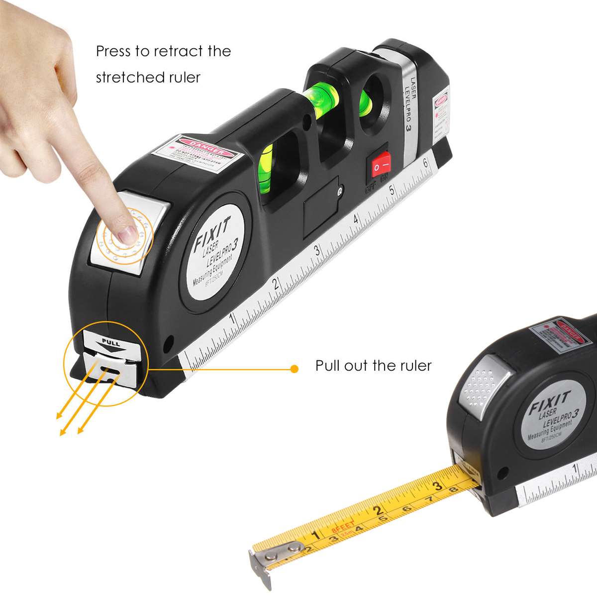 Laser Level Spirit Level Line Lasers Ruler Horizontal Ruler Measure Line Tools Adjusted Standard 