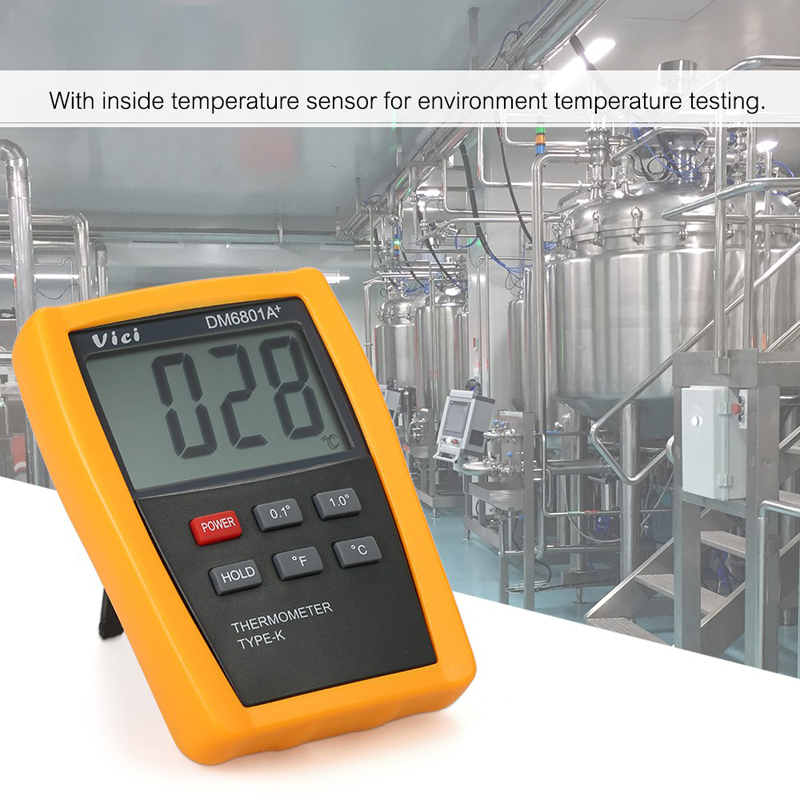 Vici DM6801A+ Mini LCD Digital Thermometer Temperature Meter Tester with K-type Thermocouple