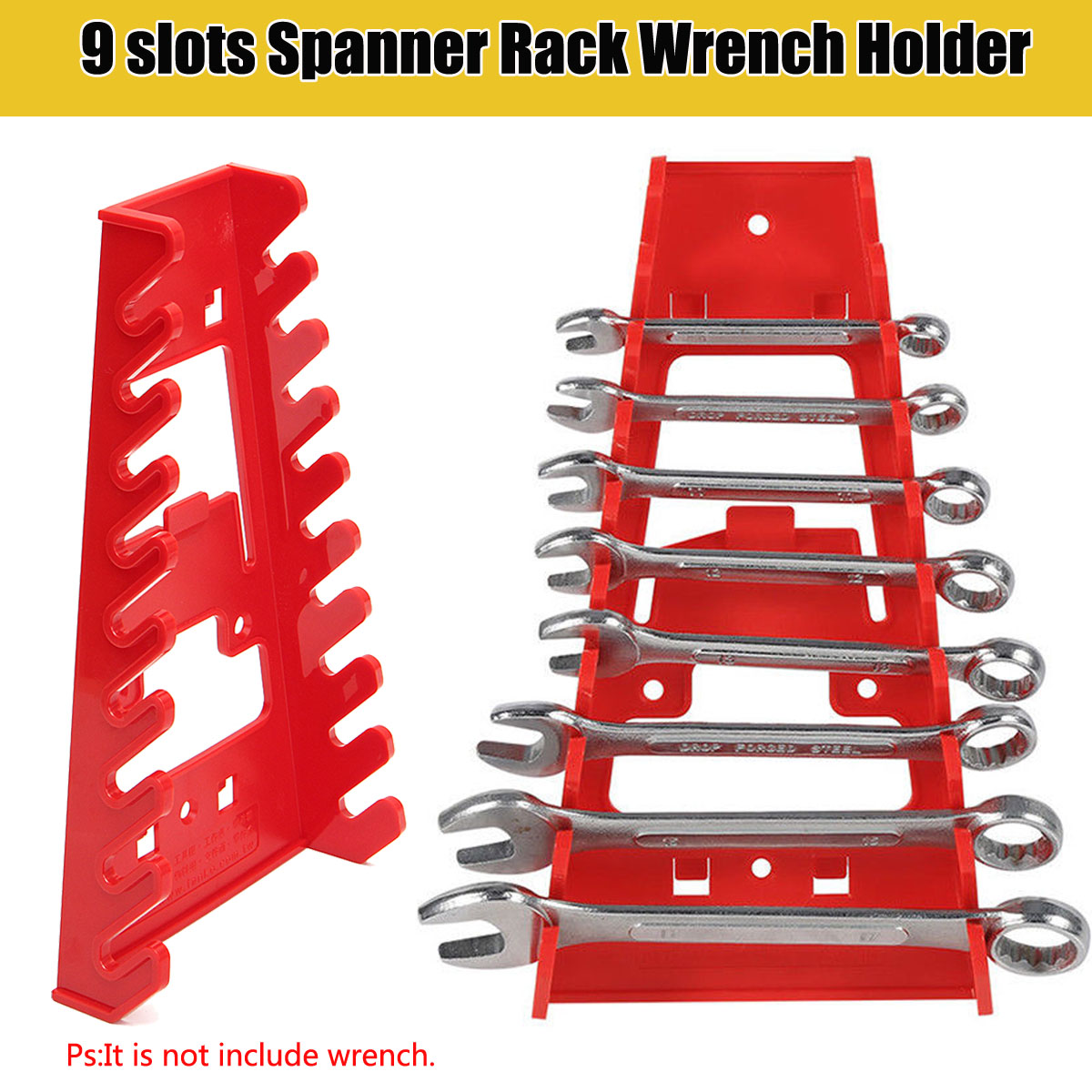 22x12x6cm Red Spanner Rack Wrench Holder Storage Wrench Organizer Tools