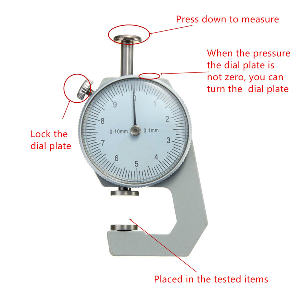 Thickness Gauge Tester Measure Leathercraft Tool 0-10mm Flat Paper Tissue