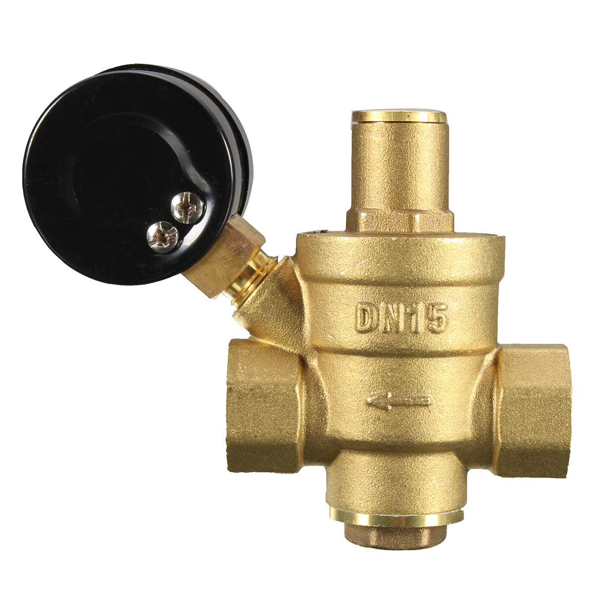 DN20 NPT ?'' Adjustable Brass Water Pressure Regulator Reducer with Gauge Meter
