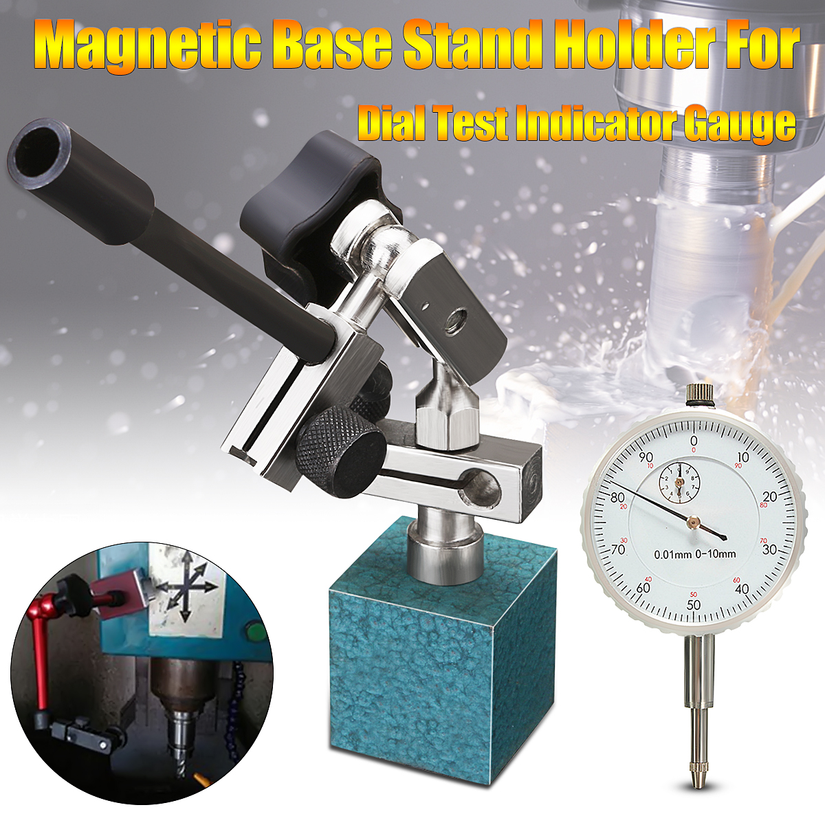 Adjustable Magnetic Base Stand Holder For Dial Test Indicator Gauge