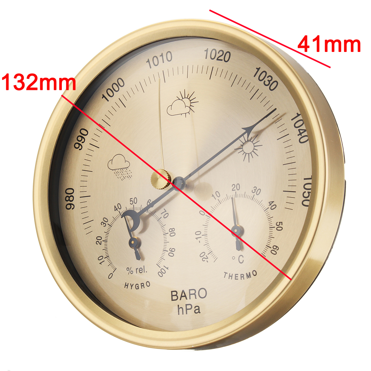 3 IN 1 Wall Hanging Weather Thermometer Barometer Hygrometer Home Decor 132MM