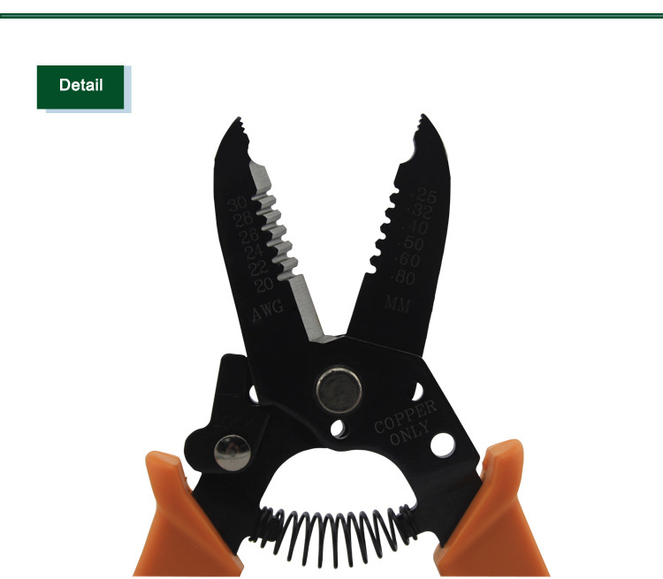 BEST-5023 20-30AWG 0.25-0.8mm Wire Stripper Plier Copper Cable Hardened Steel Plier