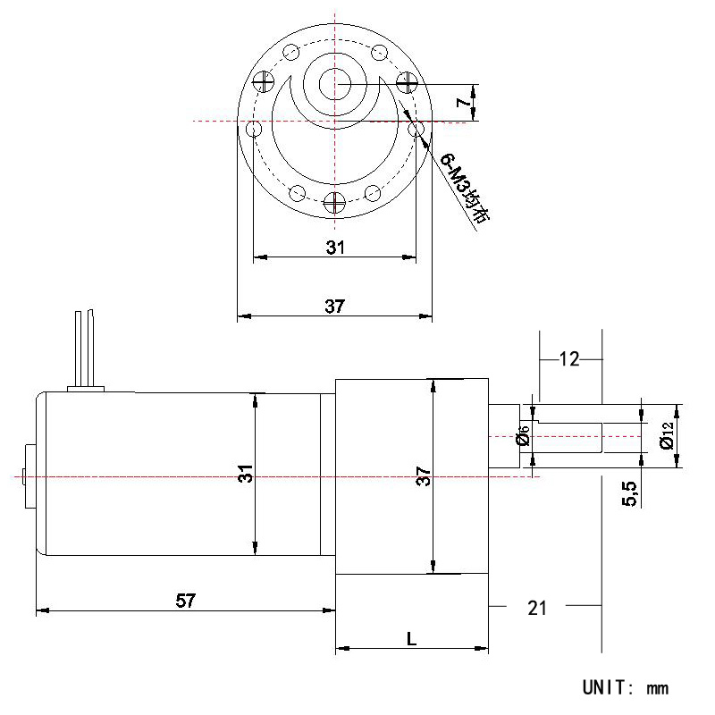 Machifit DC 24V Permanent Magnet Motor 90/140rpm Turbular Gear Reducer Motor