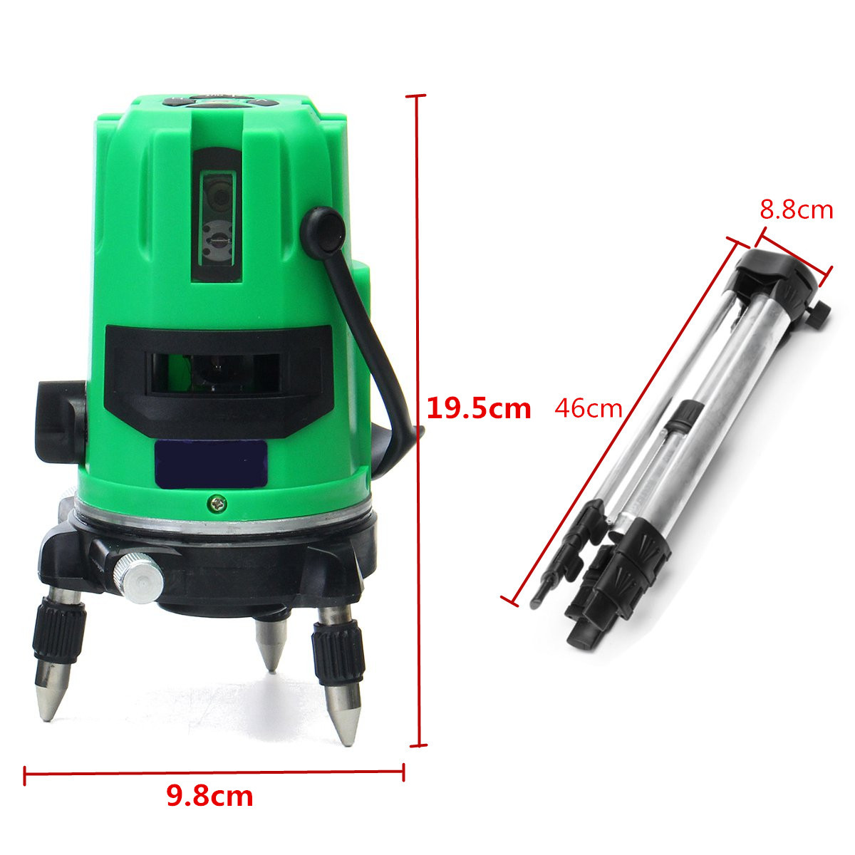 Green 2 Line 2 Points Laser Level 360 Rotary Laser Line Self Leveling with Tripod