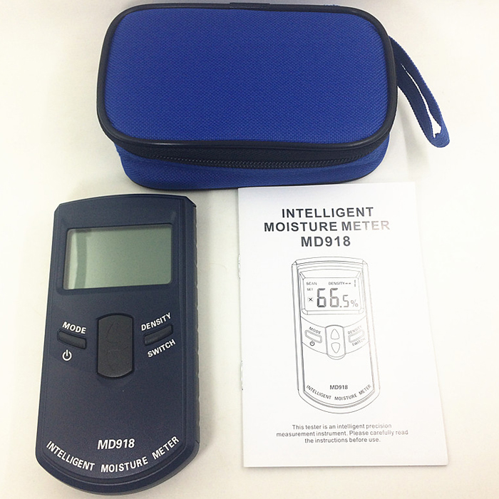 MD918 Digital Inductive Moisture Meter Wood Humidity Meter Damp Detector Tester Paper Wall Moisture Analyzer 4~80%