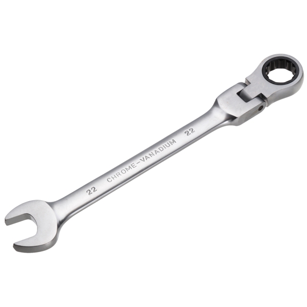22mm Metric Chrome Flexible Head Ratchet Action Wrench Spanner Nut Tool