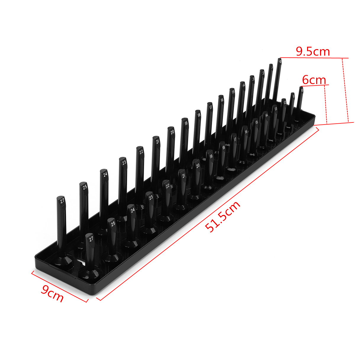 1/2 Inch Metric 34 Slot Socket Rack Storage Rail Tray Holder Shelf Organizer Machinery Parts