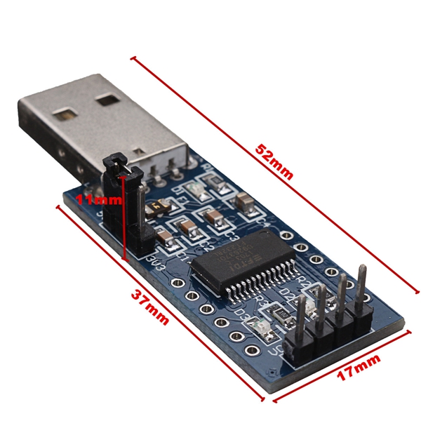 3pcs FT232 USB UART Board FT232R FT232RL To RS232 TTL Serial Module 52 x 17 x 11mm