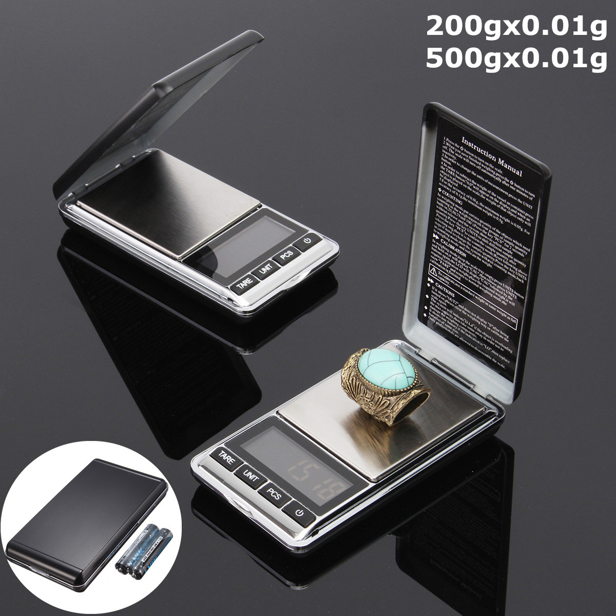 DANIU Electronic Pocket Mini Digital Gold Jewelry Weighing Scale Balance 0.01 200g/500g