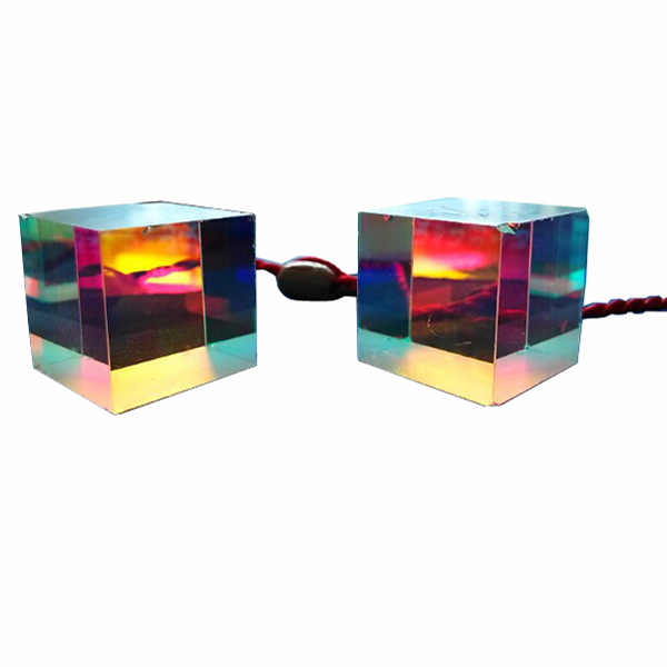 2Pcs 2.2x2.2x2.2cm Optical Glass Educational Prism Cross Dichroic X-Cube Glass Prisms RGB Combiner Decoration Glass Splitter Prism
