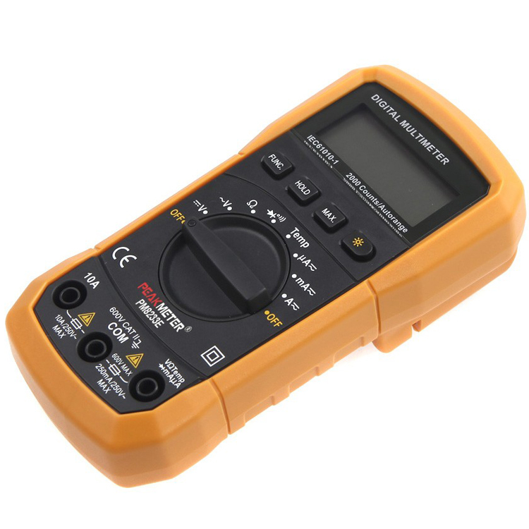 PEAKMETER MS8233E LCD Digital Auto Range Multimeter AC DC Ammeter Voltage Diode Continuity Tester 