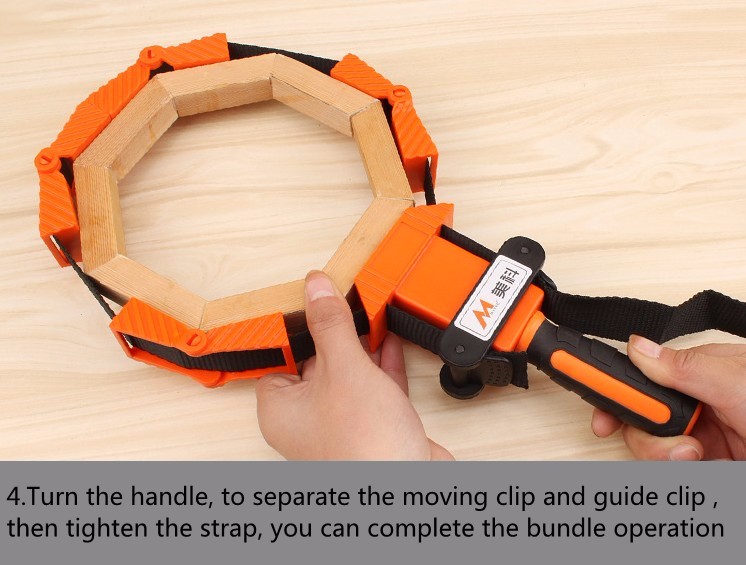MYTEC Multifunction Belt Clamping Tools Woodworking Quick Adjustable Band Clamp Polygonal Clip 90 Degrees