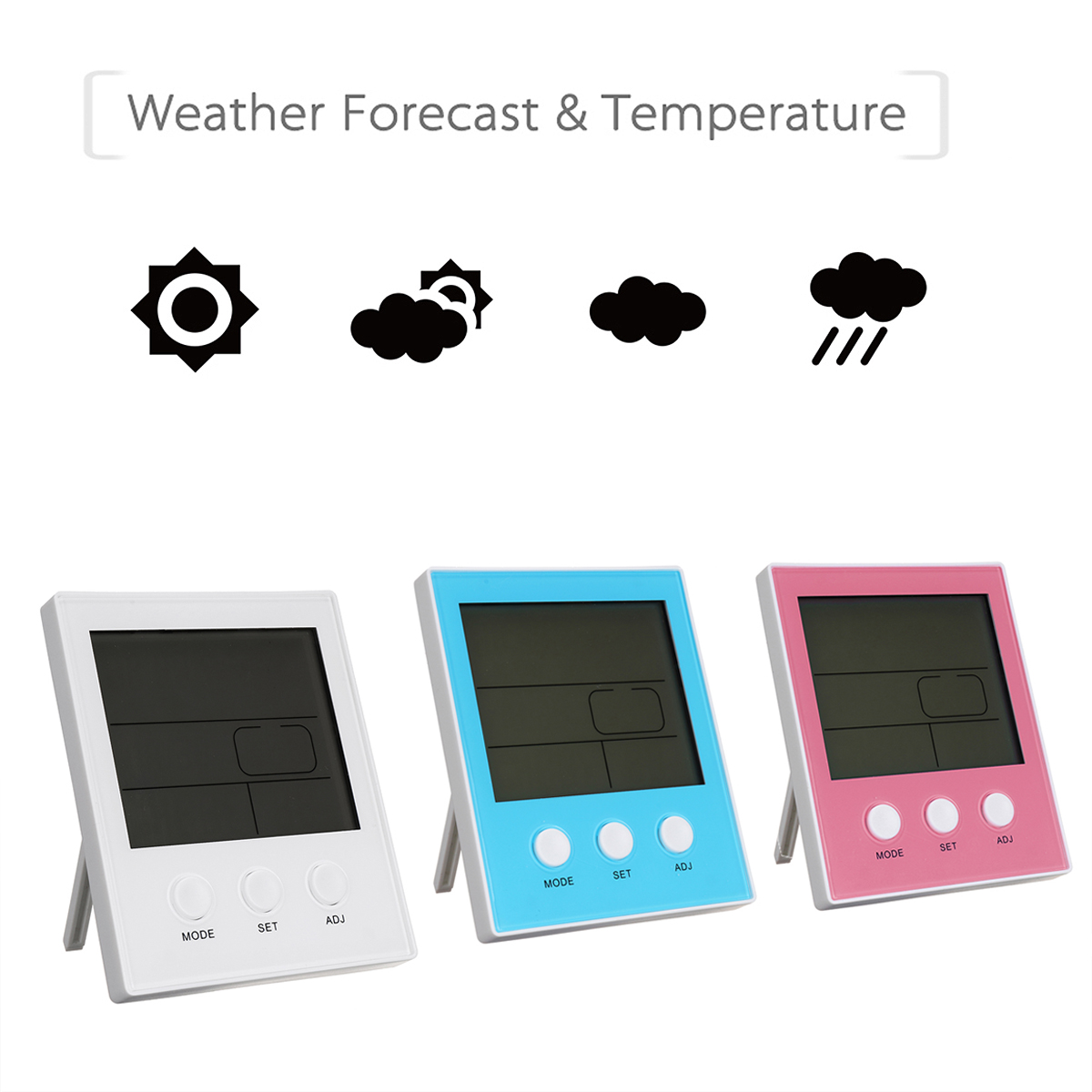 CH-904 Digital Thermometer Hygrometer Temperature Humidity Tester LED Backlight Time Date Calendar Alarm Clock Display Indoor