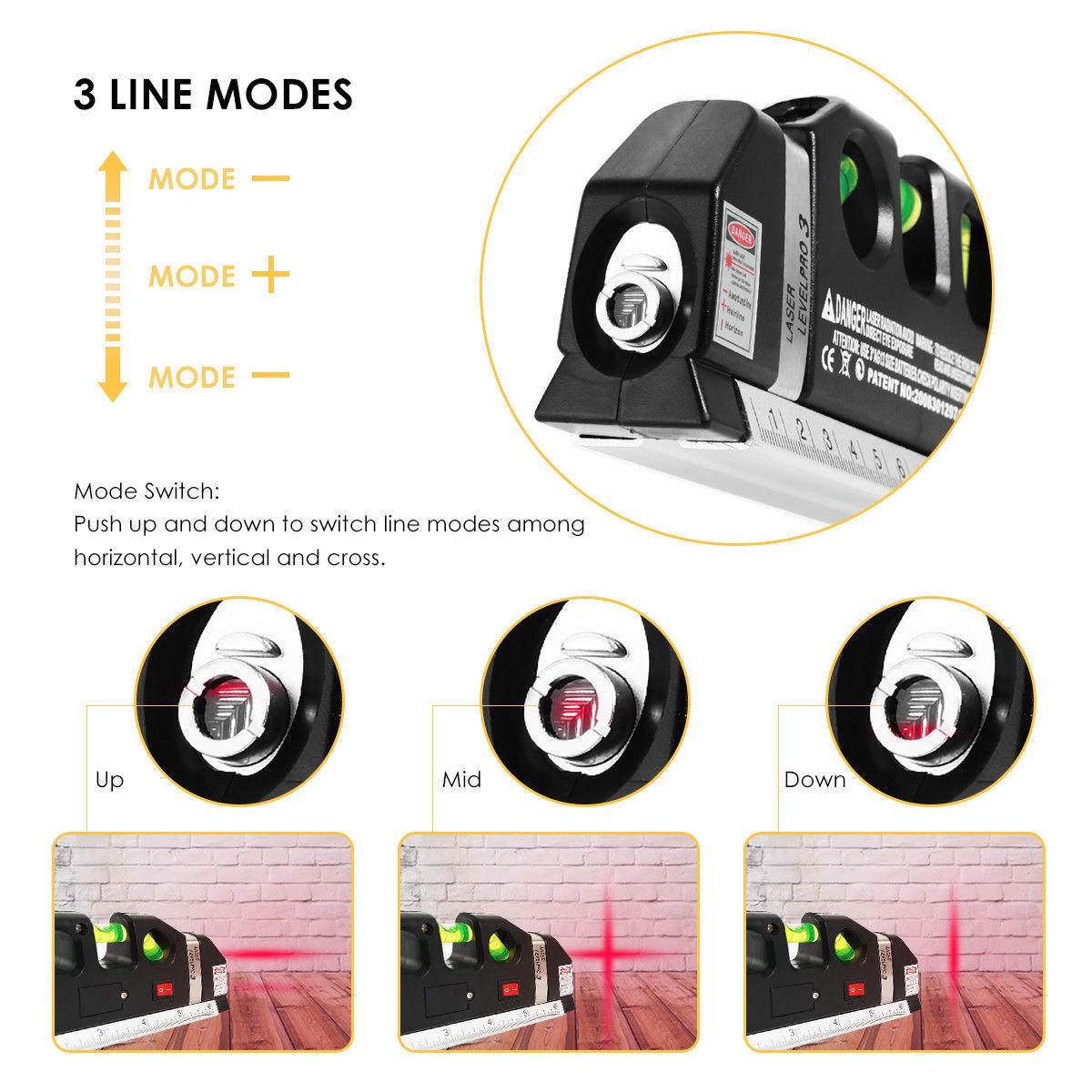 Laser Level Spirit Level Line Lasers Ruler Horizontal Ruler Measure Line Tools Adjusted Standard 