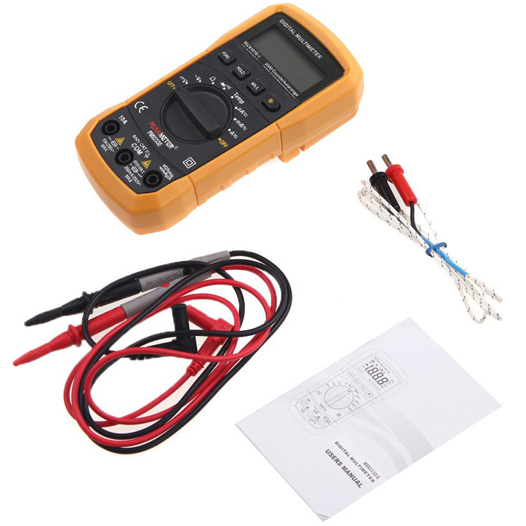 PEAKMETER MS8233E LCD Digital Auto Range Multimeter AC DC Ammeter Voltage Diode Continuity Tester 