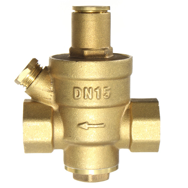DN15 1/2' Inch Brass Water Pressure Reducing Regulator Reducer & Gauge Adjustable
