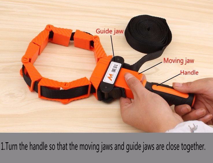 MYTEC Multifunction Belt Clamping Tools Woodworking Quick Adjustable Band Clamp Polygonal Clip 90 Degrees
