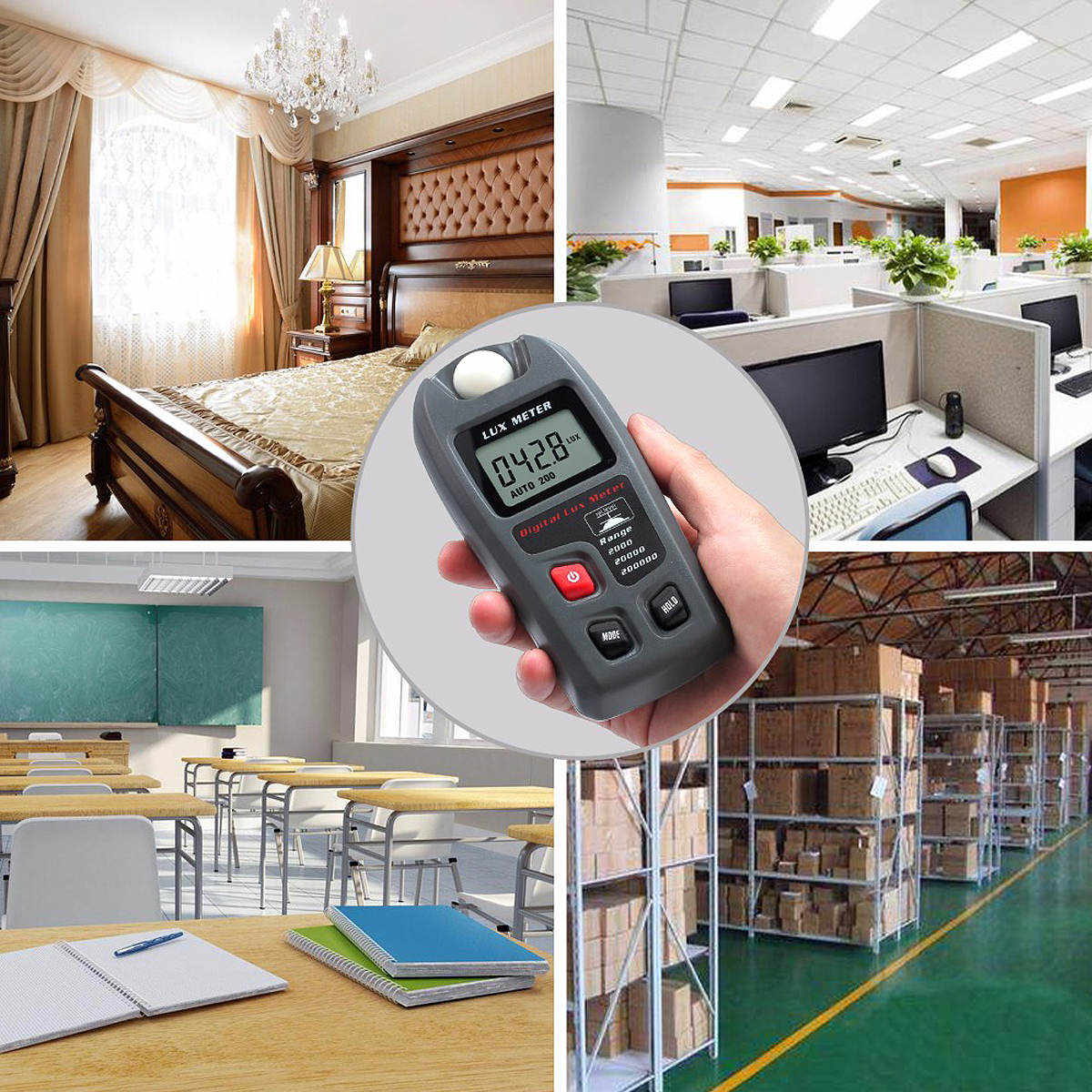 MT30 LCD Digital Display Handheld Light Lux Meter Tester Luxmeter Luminometer