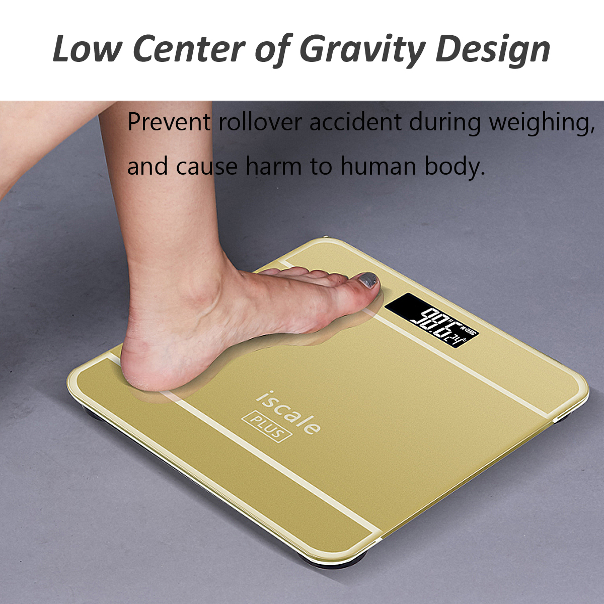 LCD Electronic Digital Tempered Glass 180kg Body Weight Scale